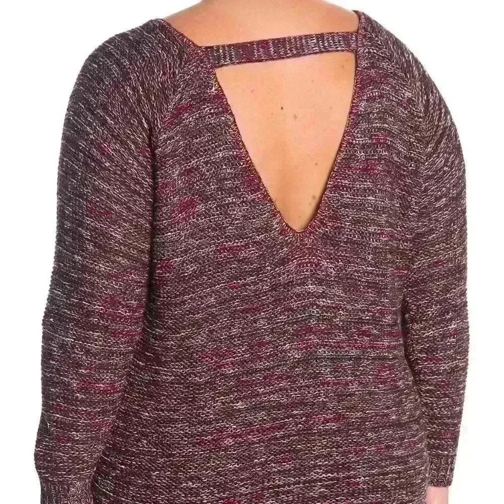 𝅺susina Marled Knit Sweater Burgundy Beet 1X - Picture 5 of 9